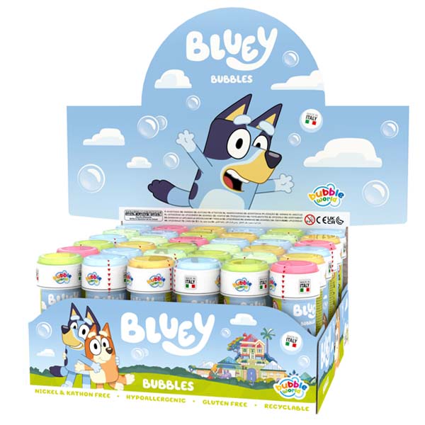 BOLLE DI SAPONE BLUEY - Display 36 pz