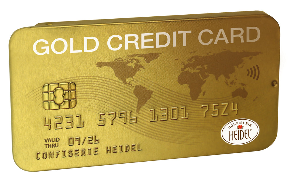 CARTA DI CREDITO GOLD CIOCCOLATO - Display 16 pz