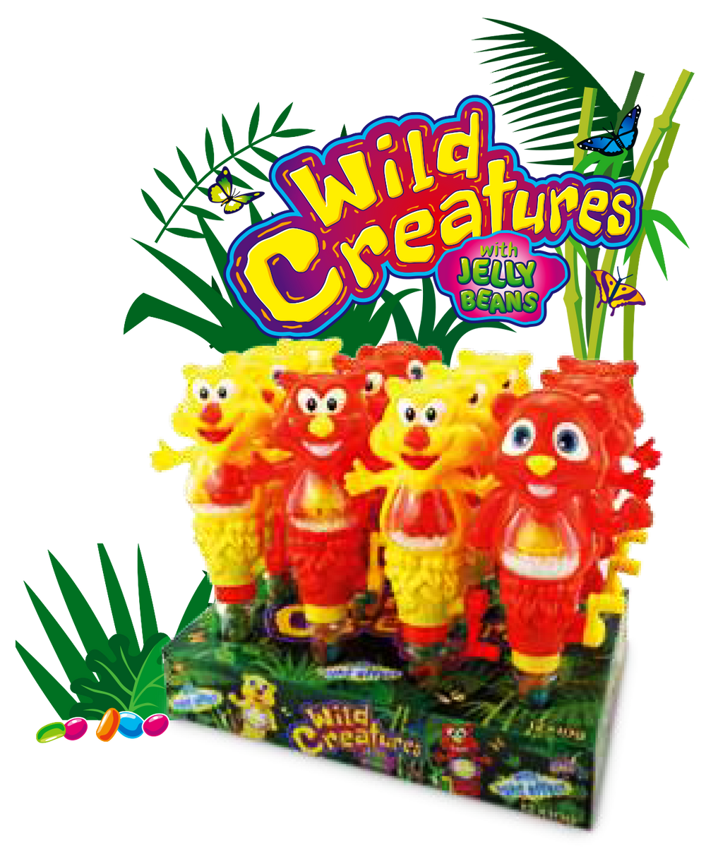 WILD CREATURES with JELLY BEANS - Display 12 pz
