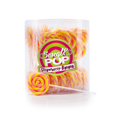 LECCA SWIGLE POP MINI BANANA FRAGOLA 12gr - Cilindro 50 pz