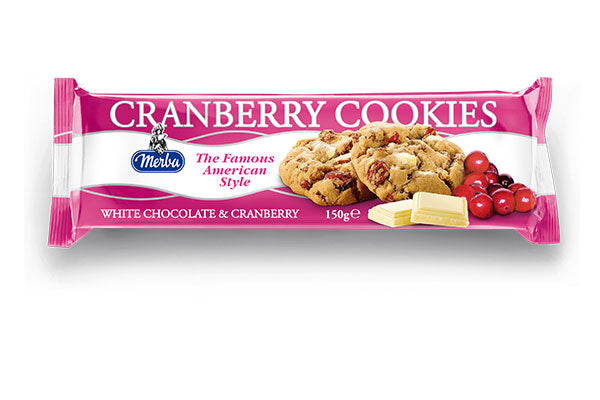 COOKIES MERBA CRANBERRY WHITE CHOCOLATE - 22 pz
